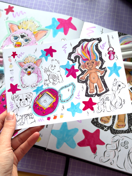 90's Sketchbook A5 Art Print