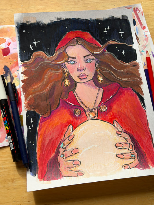 Fortune Teller Art Print A5