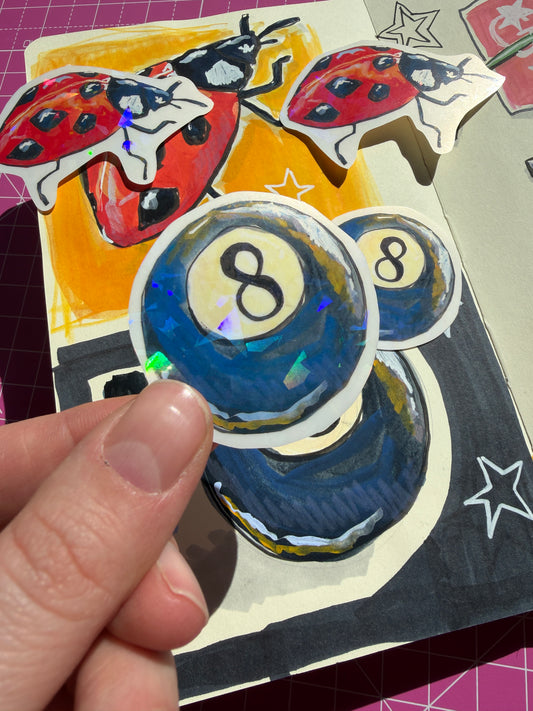 Holographic 8 Ball Sticker