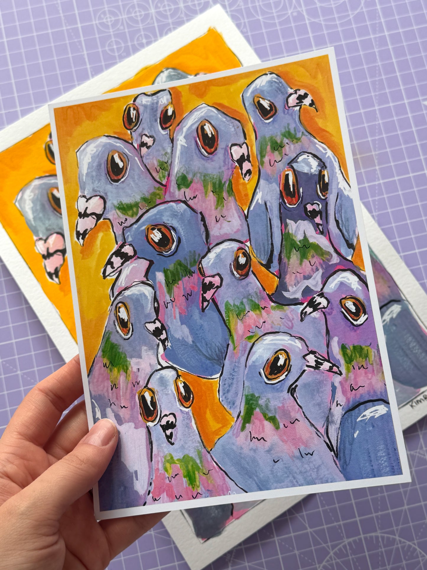 Lots of Pigeons Art Print A5