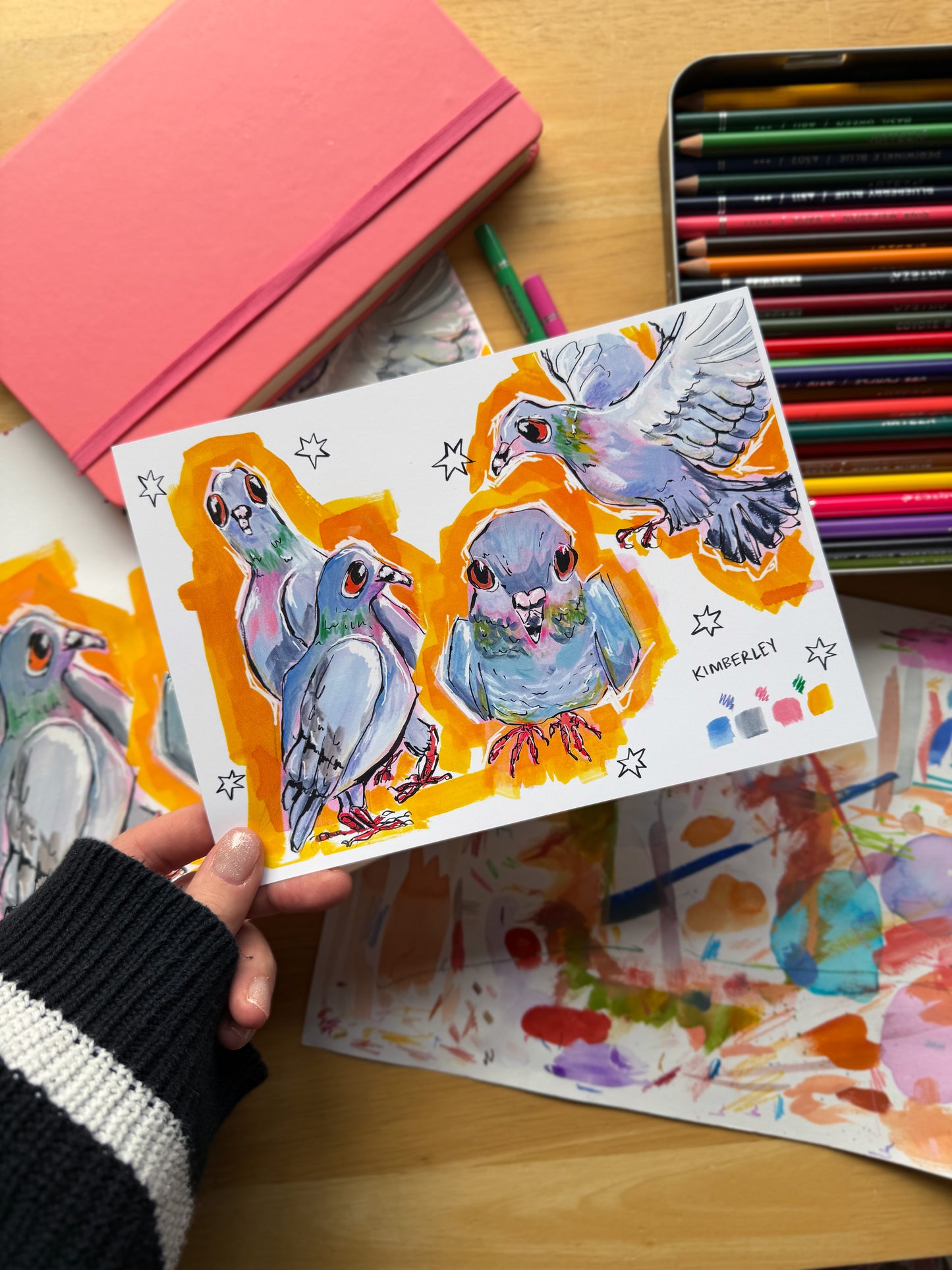 Pigeon Art Print Illustration