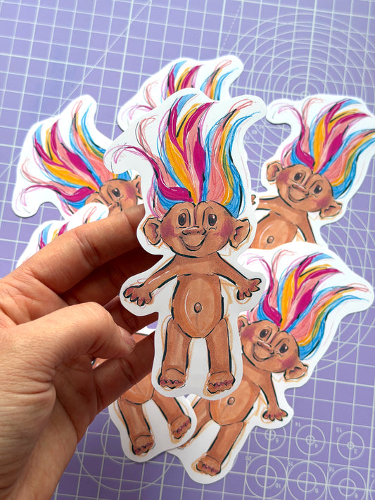 Matte 90s Troll Sticker