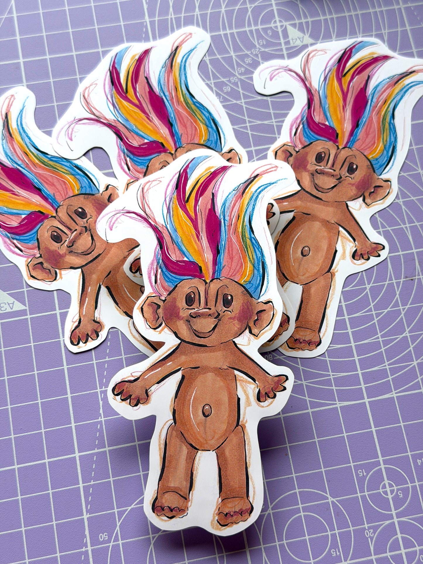Matte 90s Troll Sticker